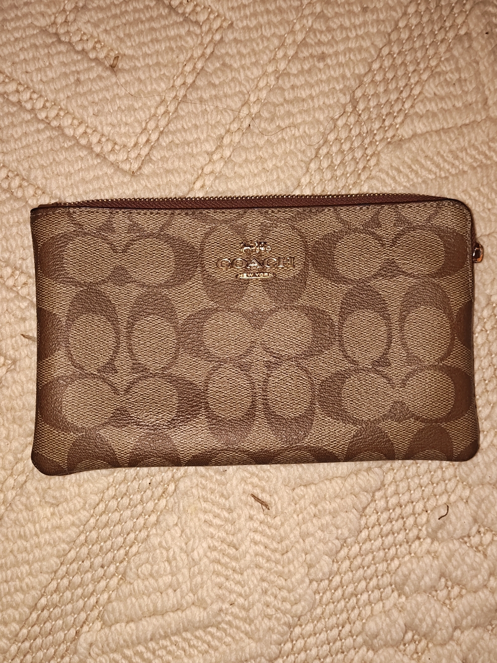 Coach Signature Brown Zip Wallet